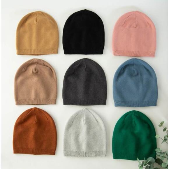 Rose Pink Cashmere Blend Beanie - Picture 2 of 2